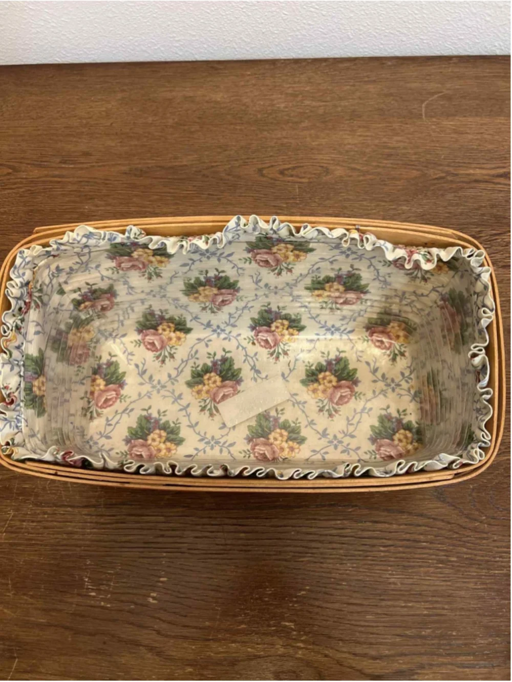 Longaberger Buffet Basket 1996 Signed w/ Liner & Protector Vintage Handwoven